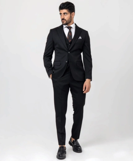 Men’s Black Wool Blend Suit