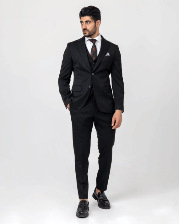 Men’s Black Wool Blend Suit