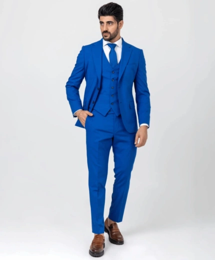 Men’s Blue Wool Blend Suit