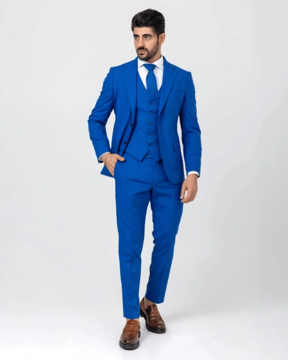 Men’s Blue Wool Blend Suit