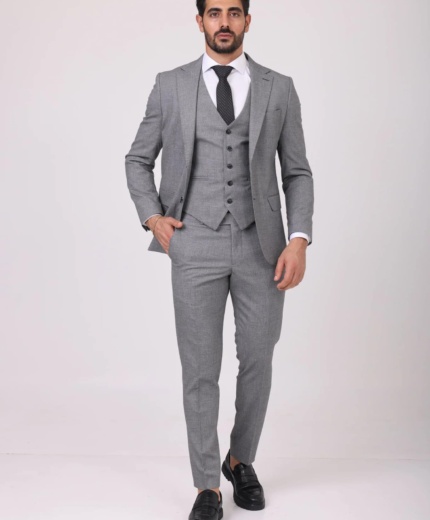 Refined Light Grey Men's Suit