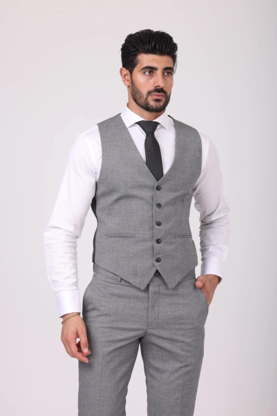 Refined Light Grey Men's Suit - Image 3
