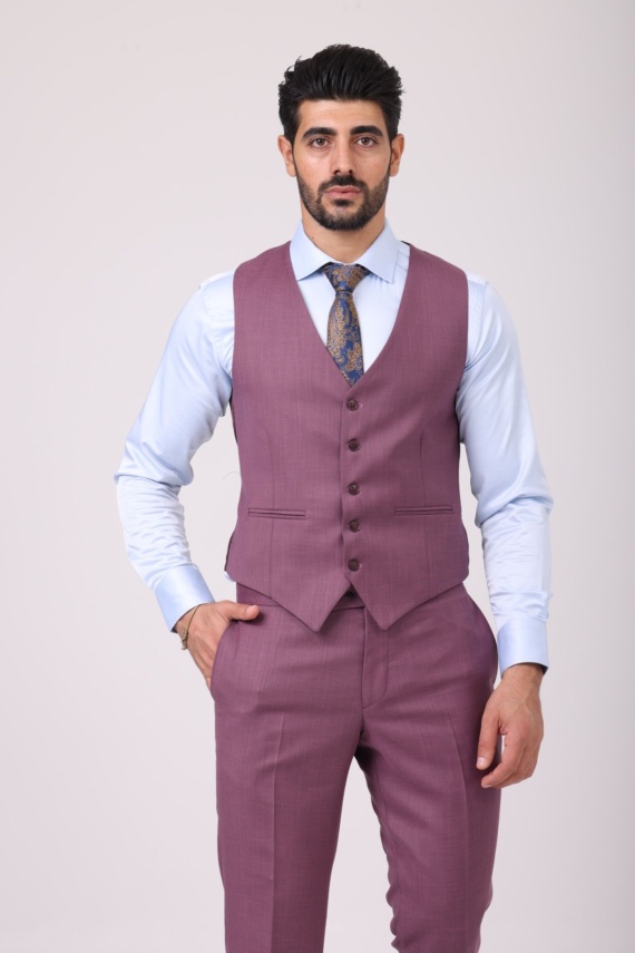 Elegant Dusty Mauve Men's Suit - Image 3