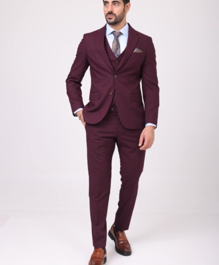 Luxurious Deep Burgundy Men's Suit
